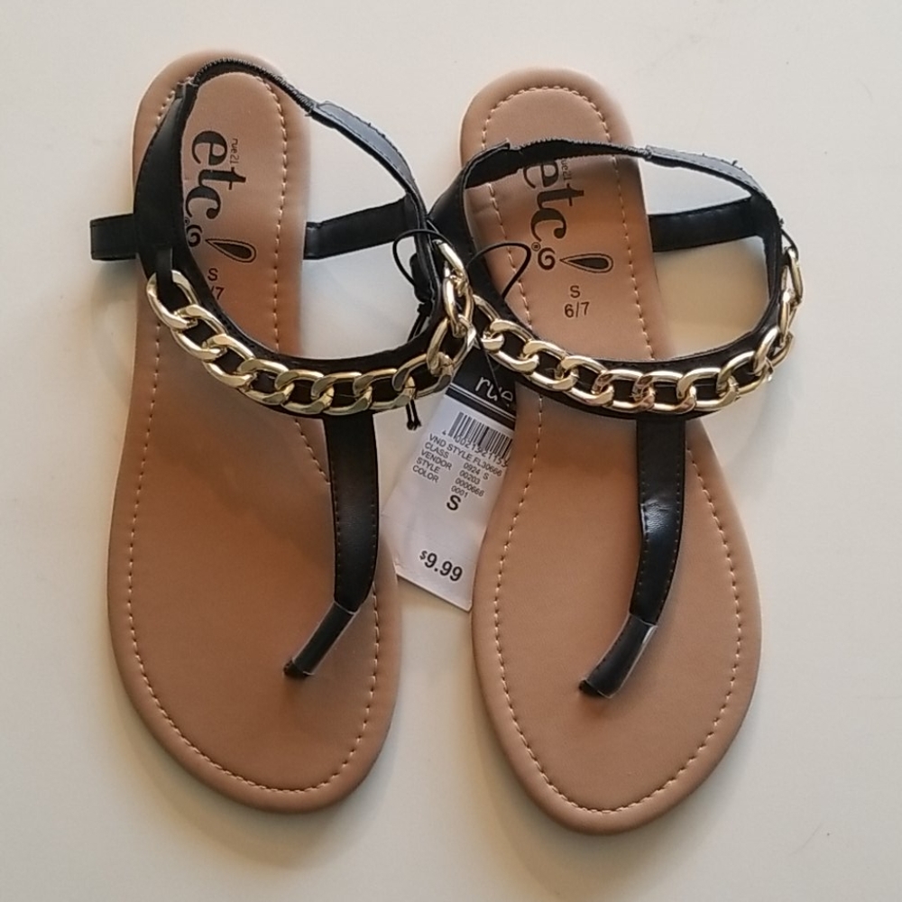 Gold Chain Sandals Size SM 6/7